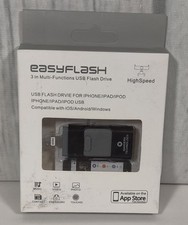 Easyflash 64GB 3 in Multi-Functions USB Flash Drive Black And Gray for IP's NIB