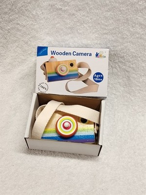 Kinder Mini Holz Kamera Spielzeug mit Multi-Prisma Kaleidoskop Bild Objektiv Geschenk 18M+