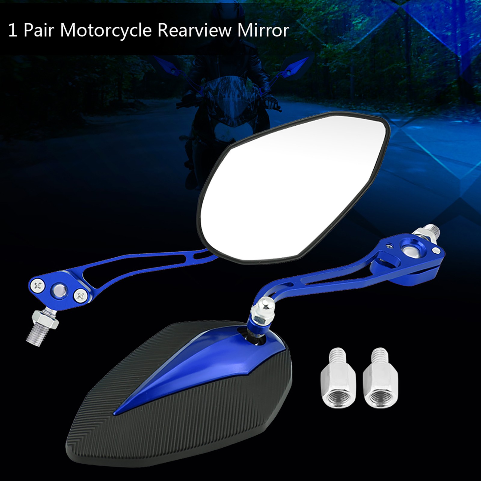 Pair 8mm 10mm Universal Motorbike Motorcycle Rearview Mirror Rear View Side HEN