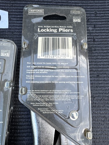 Sears Craftsman Pro USA Nos 4p Locking Plier Set 45711 45714 45715 Vise Grip - 第 12/15 張圖片
