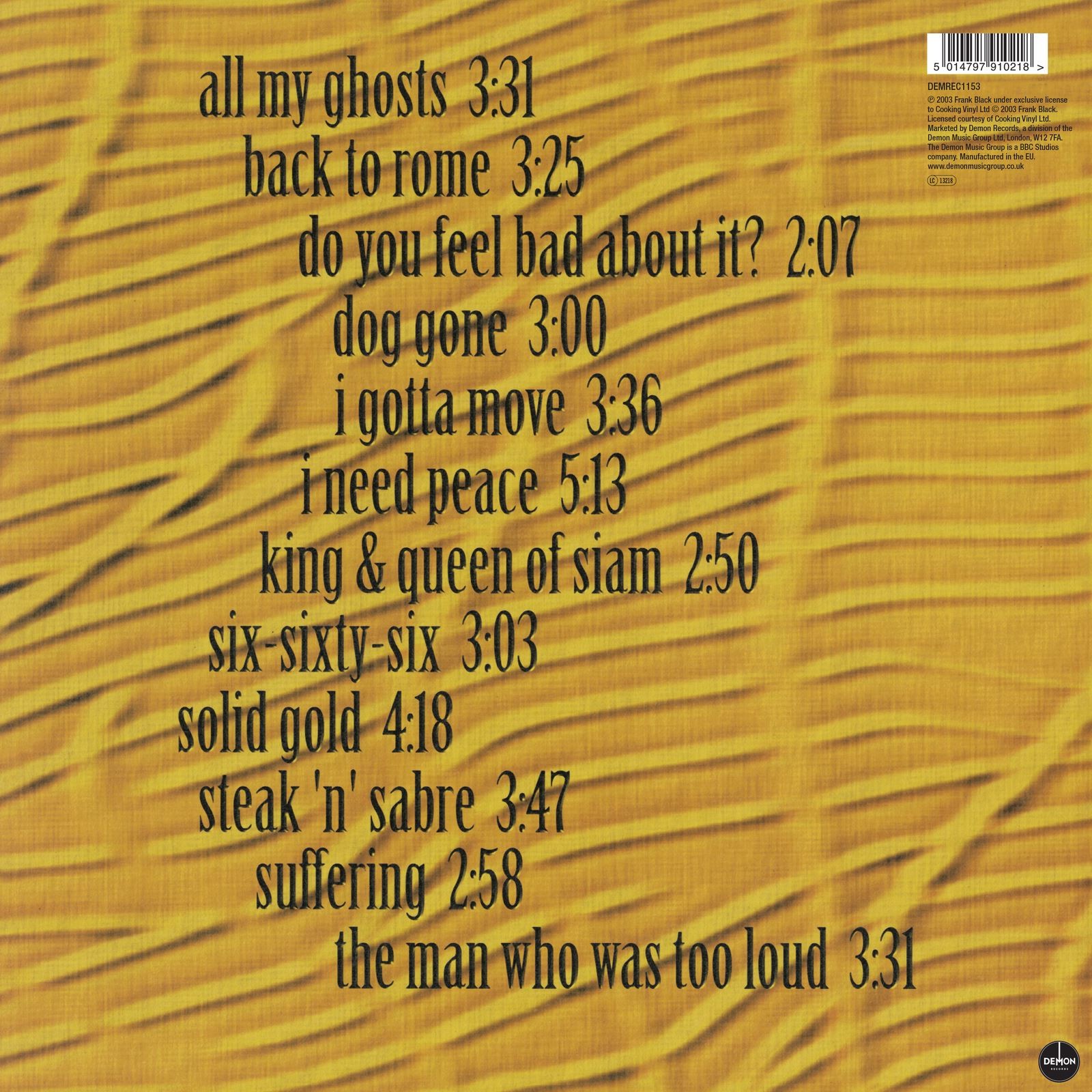 Frank Black and the Catholics (Half-Speed Master) Vinyl 12"" Album