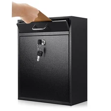 Locking Mailbox with Key for Outdoor 14 x 12 x 4 Inches Large Wall Mount Box ...