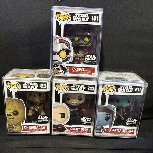 Star Wars Funko Pop! Smugglers Bounty Lot Chewbacca C-3PO Aayla Count Dooku