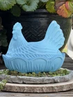 Vintage Style Blue Hen on Nest Covered Dish Robin Egg Blue Milk Glass Look