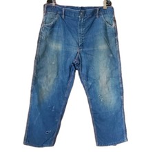 '59-64 True Vtg Madewell NB,MA Utility Cut Workwear Jeans Mechanic 40X27 Hi Rise