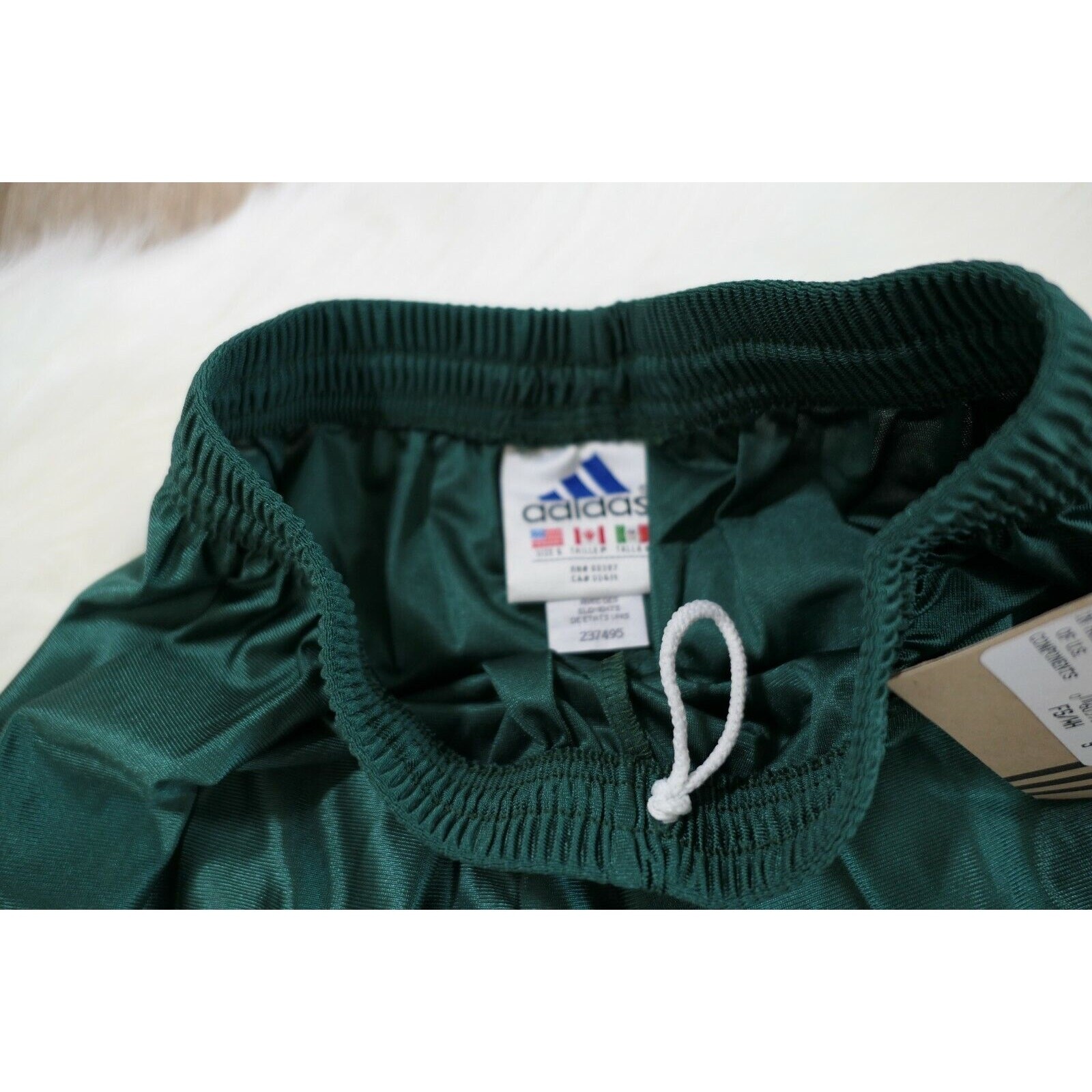 NWT Rare 90s Adidas Polyester Green White AZTECA Men's Small Soccer Shorts thumbnail 4