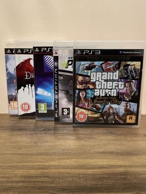 5x PS3 Spiele Lot GTA Episodes Skate 3 Dragon Age II NFS ProStreet Rugby World Cup