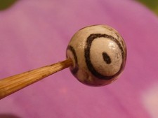 ANCIENT PYU LINE DECORATED ROUND SHAPE 6 EYE- FULLY PATINIZED AGATE BEAD 9.6 MM