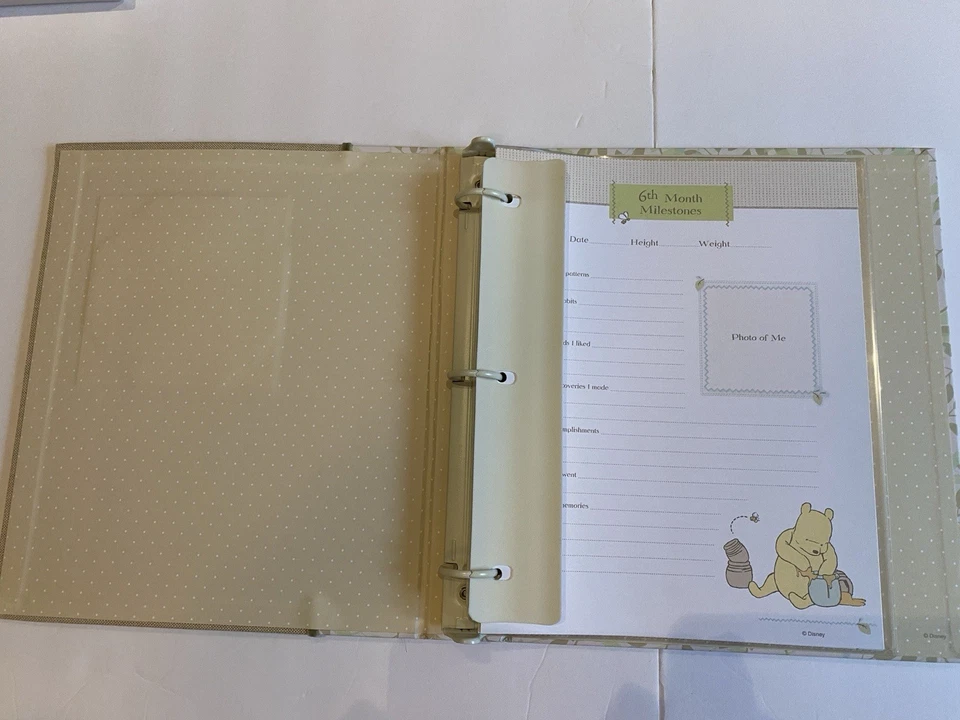 Libro de recuerdos clásico de Winnie the Pooh Baby Y2K Disney - recién nacido hasta 5 años. - 11"x10" Foto 4 de 4