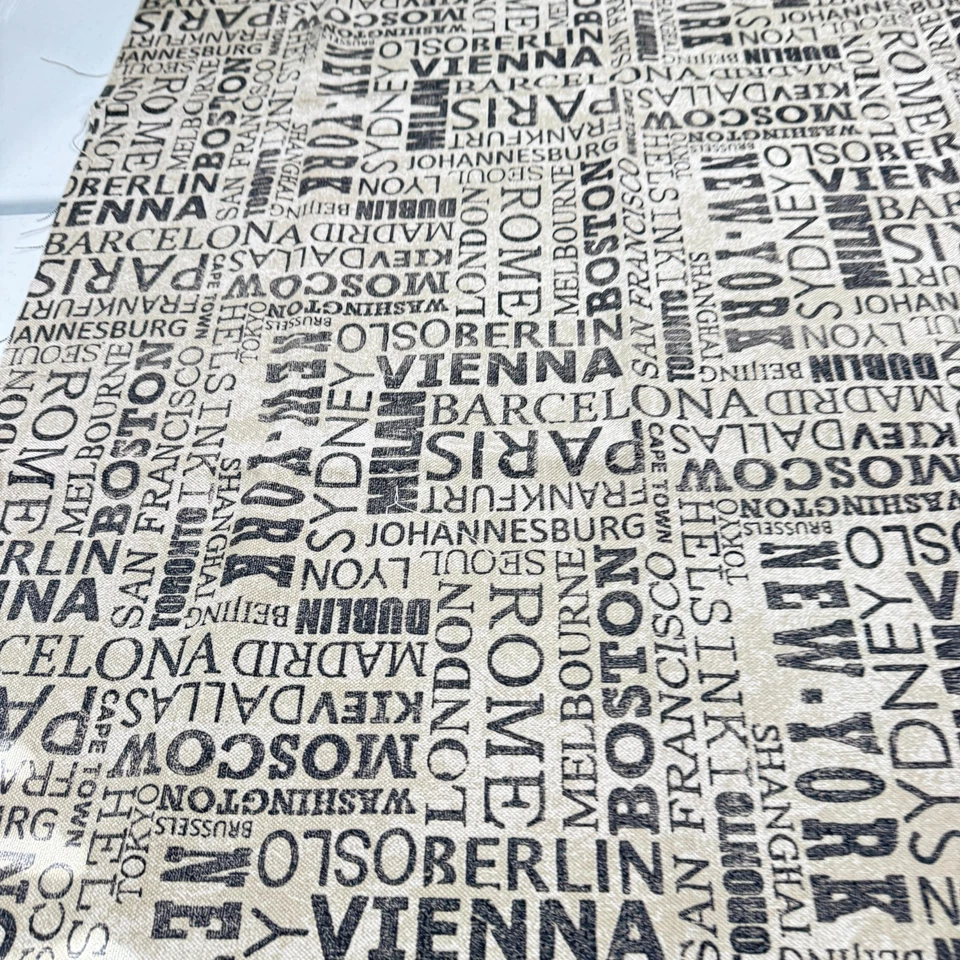 waverly upholstery fabric words gray destinations usa 36x55 - Image 3 of 4