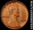 1936 Lincoln Cent- Red- Choice Gem Brilliant Uncirculated++++ Luster #J7493