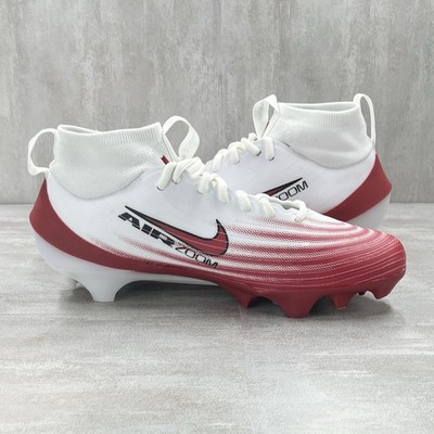 Nike Air Zoom Vapor 1 Football Cleats White Red Men's Size 8
