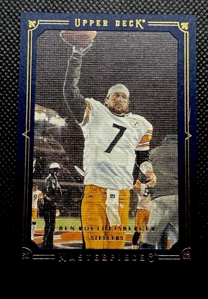 2008 Upper Deck Masterpieces Ben Roethlisberger Blue Framed /150 #7 Steelers SP - Image 2 of 4