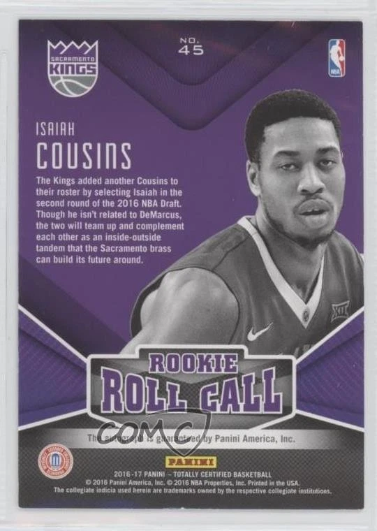 2016 Panini Totally Certified Rookie Roll Call Camo /25 Isaiah Cousins Auto RC - Image 2 of 2