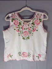 Folk/Boho Womens Delicate Embroidered Top Latin Artisan sz S