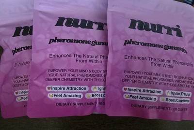 Nurri Pheromone Gummies Dietary Supplement 60 Count Pink Pouch 3pk Exp 1/2028