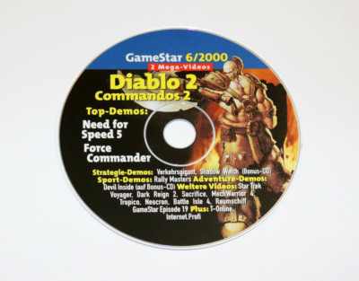 2000 Gamestar CD Demo Videos Diablo 2 Commandos Need for Speed 5 Dark Reign etc