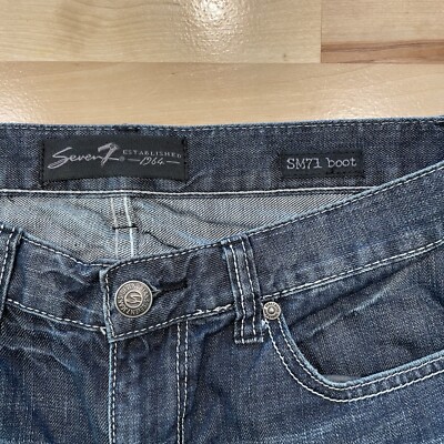 Vintage Seven Jeans Size 30” Low Rise Boot Cut Cotton Blend