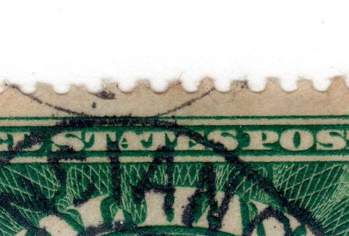 QE4 25c gebraucht Special Handling "A" und zweites "T" von "STATES" verbunden sehr guter Zustand tiefgre - Bild 1 von 3