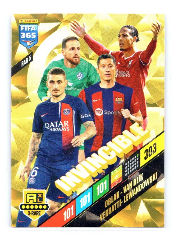 2024 Panini Adrenalyn XL #RAR5 Oblak X-Rare Invincible Gold Cracked Ice