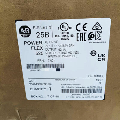 New Sealed AB 25B-B062N104 /A PowerFlex 525 AC Drive 3Ph 240V 25BB062N104