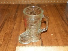 Vintage Cowboy Boot Clear Glass Mug - RANCH H...