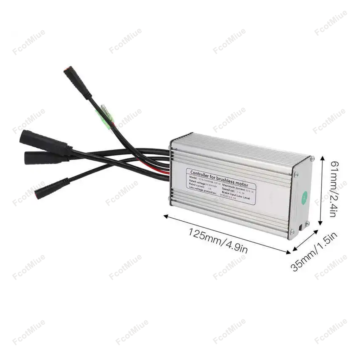 Produktbild von E-Bike Controller 36/48V 25A 750W – Sinuswellen-Regler Mit Lichtsteuerung, Für KT-Displays