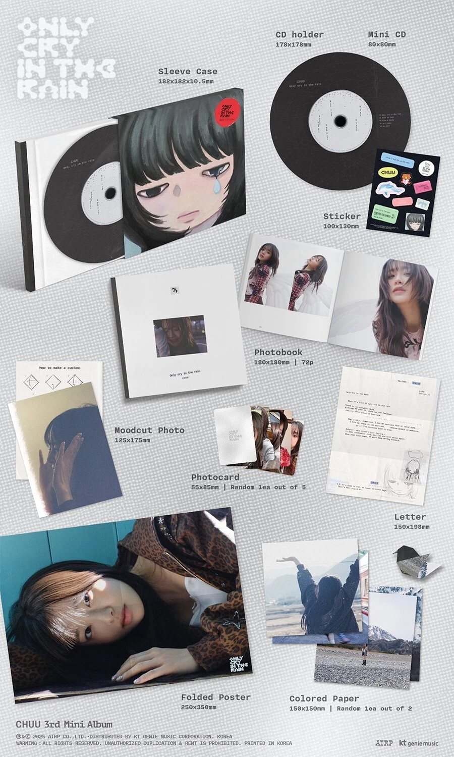 CHUU [ONLY CRY IN THE RAIN] 3rd Mini Album/Mini CD+P.Book+Poster+