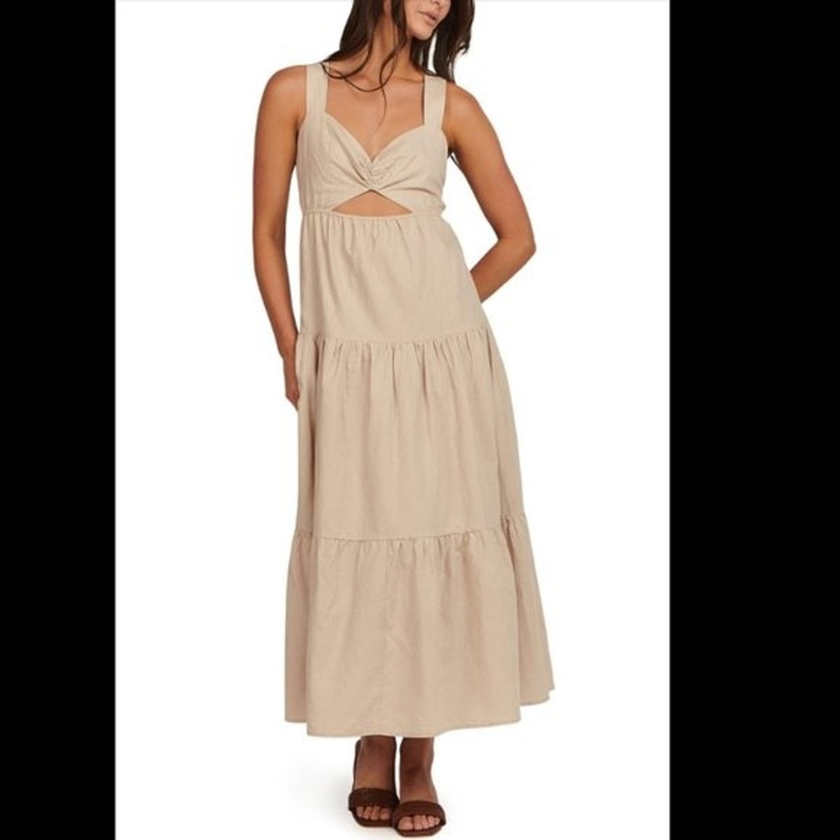 NWT Charlie Holiday Linen Blend Lilian Midi Dress Womens size 6 NWT Charlie Holiday Linen Blend Lilian Midi Dress Womens size 6