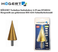 HöGert Stufenbohrer 4-39 Mm HT6D324 Hss 4241-Schnellarbeitsstahl