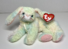 Ty Beanie Baby COTTONBALL Pastel Fluffy Easter Rabbit - Super Cute!  2001 MWMT