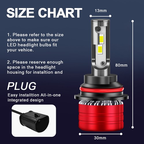 For Ford Explorer 1995-2005 9007 Upgrade LED Headlight Bulbs High&Low Dual Beam - Picture 7 of 12