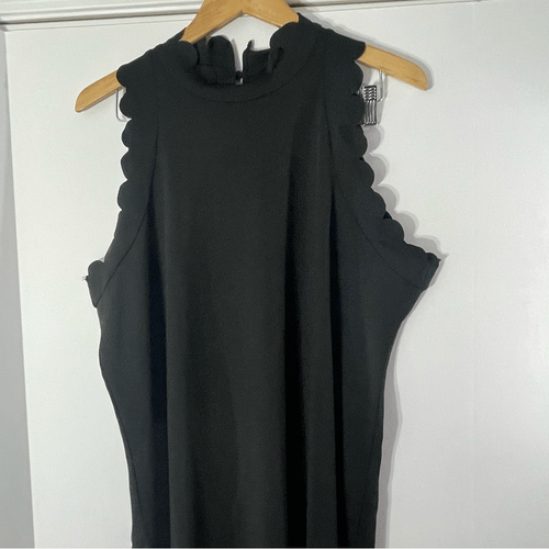 La Mode Scallop Black Mini Sleeveless Dress Size XXL NWT - Picture 11 of 16