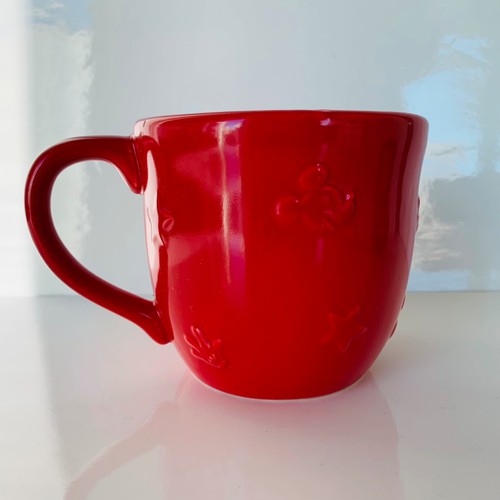 Disney Hallmark Minnie Mouse & Mickey Mouse 3d Embossed Red Coffee Mug Cup 16oz - Picture 3 of 6