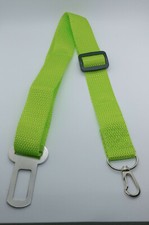Safety belt for pets adjustable in the car dogs or cats color green new