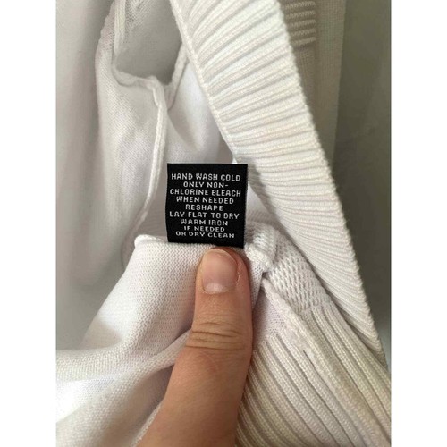 Premise White Cardigan Open Sweater Check Knit Jacket Size Medium - Picture 6 of 6