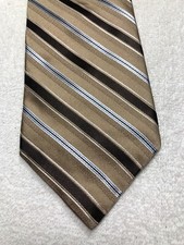 MICHAEL KORS MENS TIE BEIGE WITH BROWN AND BLUE 3.5 X 59