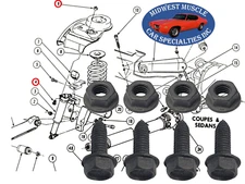 64-72 GM GTO 442 Chevelle Cutlass Skylark GSX Rear Shock Hardware Bolts 8pcs FW 