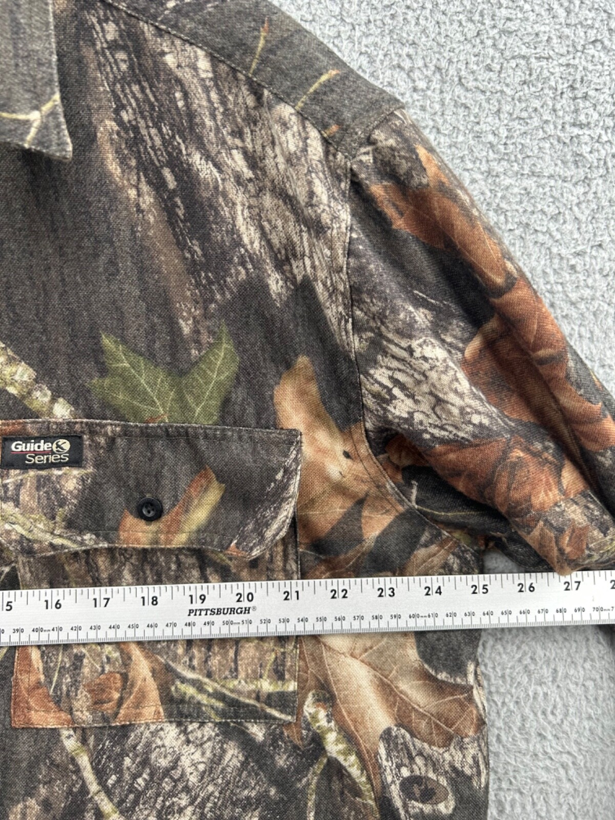 Guide Series Men Size Large Green Camouflage Flannel Hunting Outdoor Shirt