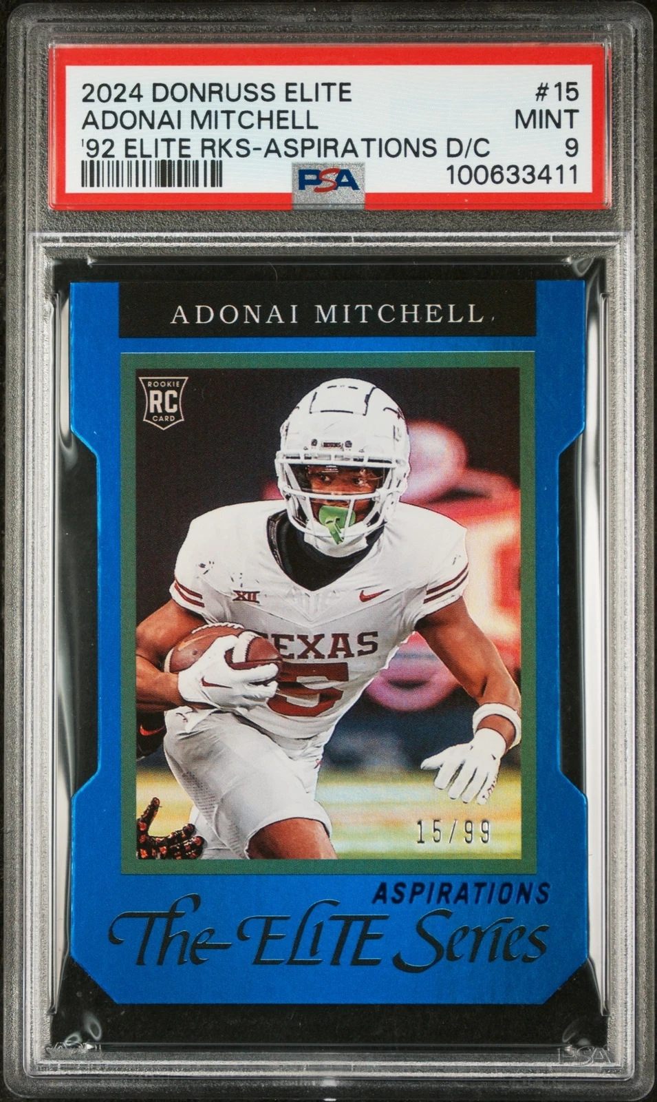 Adonai Mitchell Panini Donruss Elite 1992 Elite Rookies #15 Aspirations Die-Cut