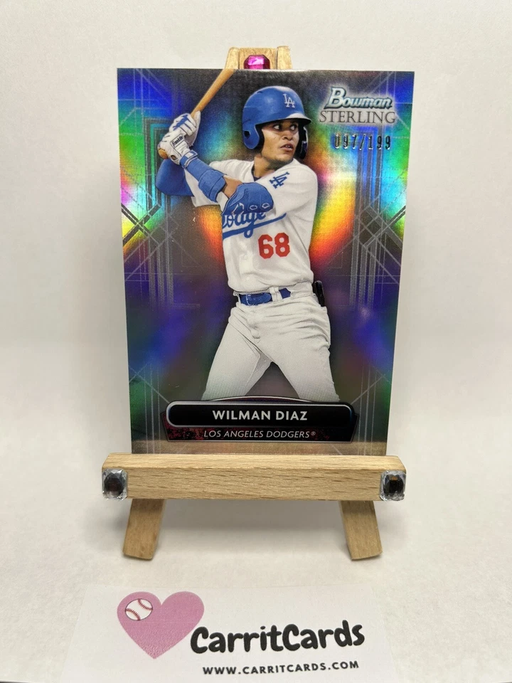 WILMAN DIAZ 2022 Bowman Sterling Prospect REFRACTOR /199 Los Angeles Dodgers - Image 2 of 4