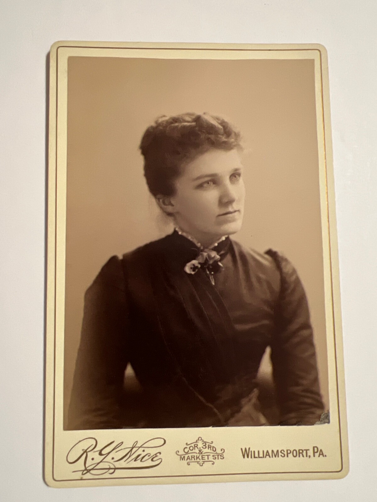 Cabinet Card Photo Victorian Lady Grace Criswell Holley Williamsport PA