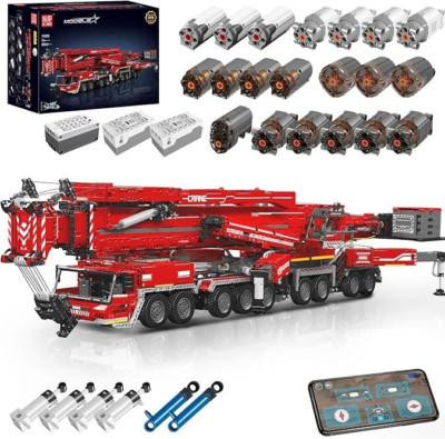 Mould King 17008 Red Crane Truck Liebherr LTM 11200 Building Block RC Toy STEM