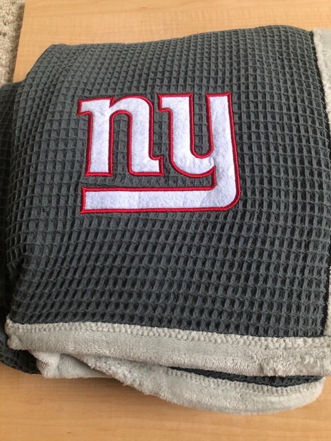 VINTAGE New York Giants NY Throw Blanket Afghan Tapestry ...