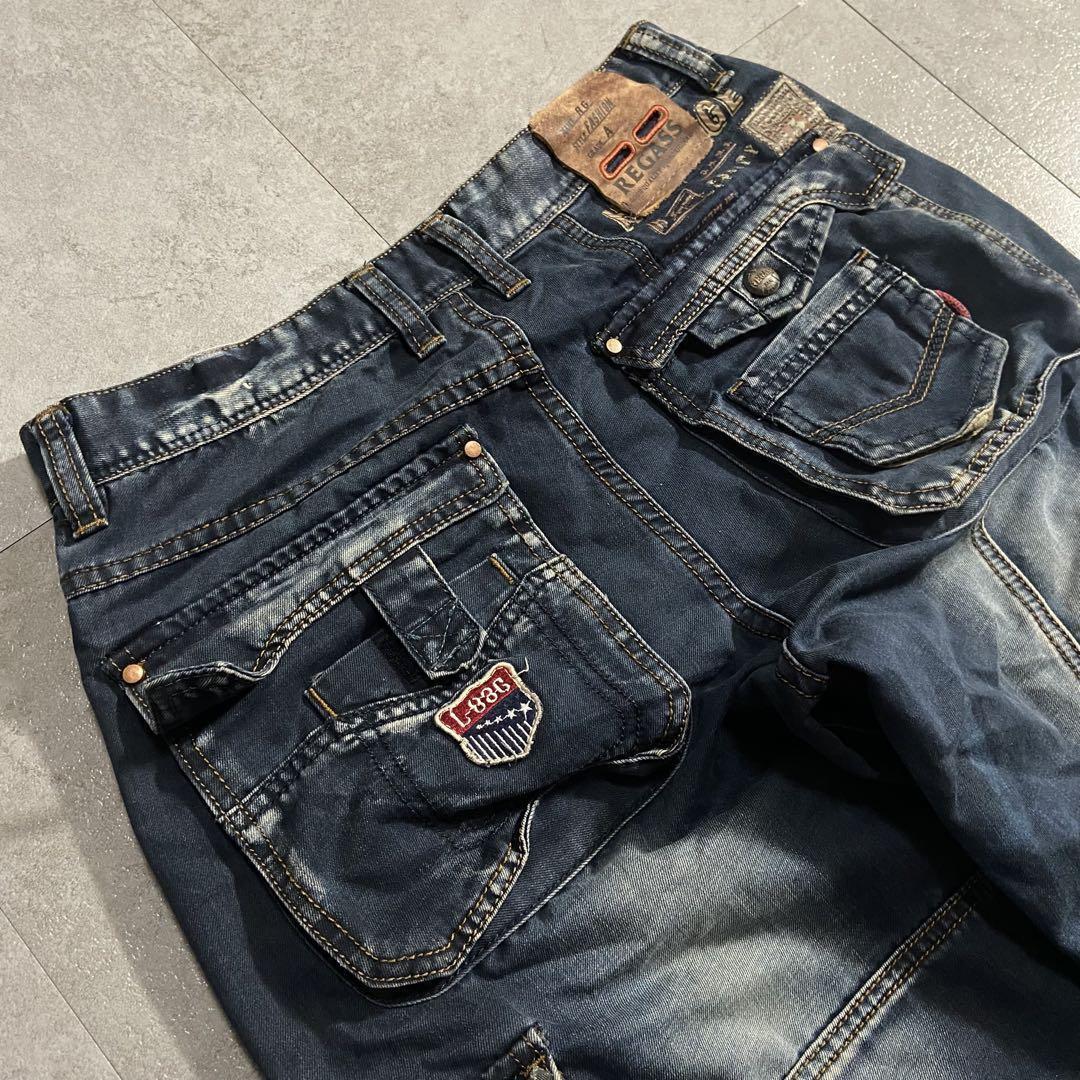 Archive Gimmick Y2K Denim Cargo Pants Multi-Pocket Baggy Archive Gimmick Y2K Denim Cargo Pants Multi-Pocket Baggy