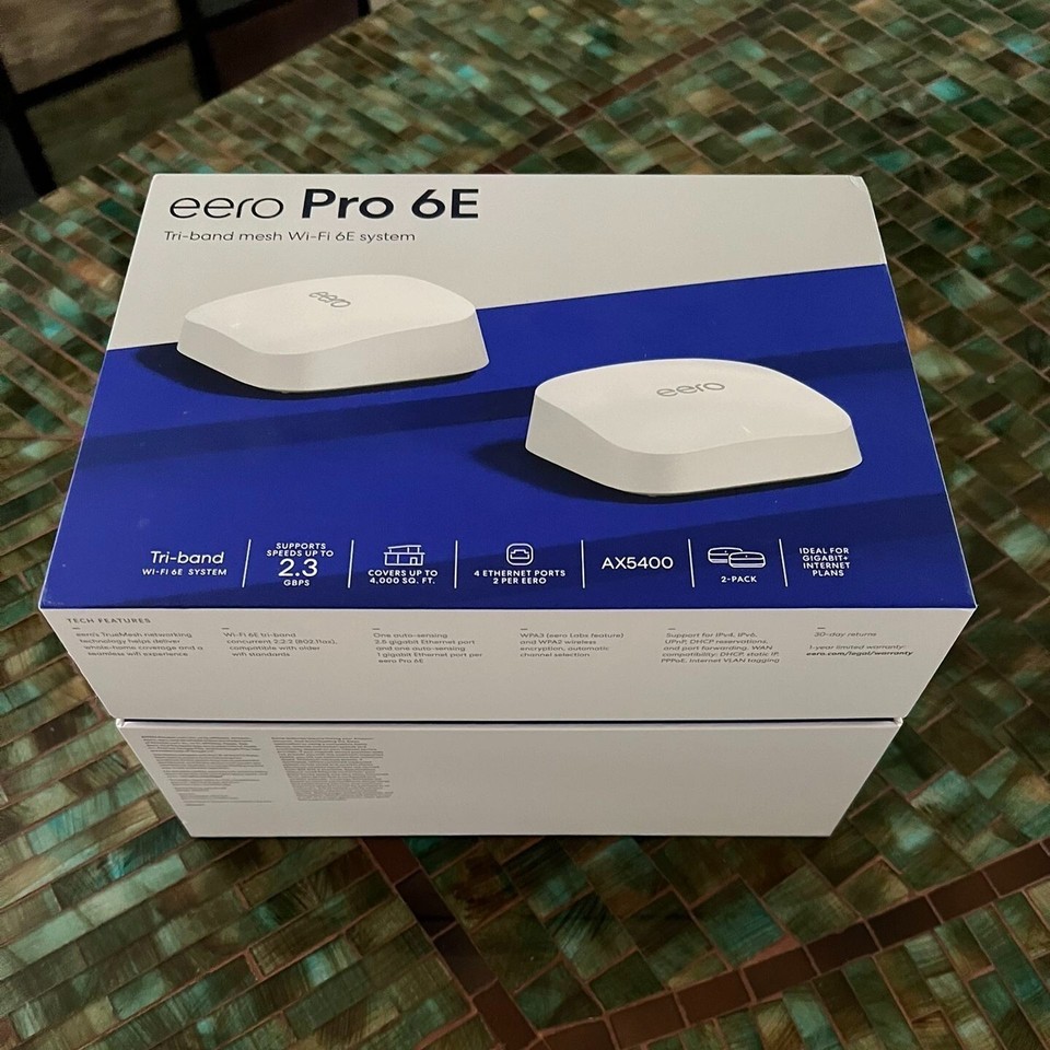 Amazon eero Pro 6E mesh WiFi router 2.5 Gbps 2 pack NEW