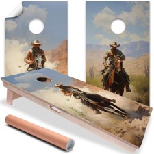 Old West Cowboys Cornhole Decal for Boards Covers Sticker Cornhole Vinyl Wraps