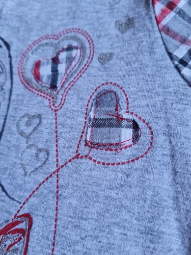 Tammy Girl Grey T Shirt Girl With Check Sleeves H140-146cm Excellent Condition - Picture 8 of 15
