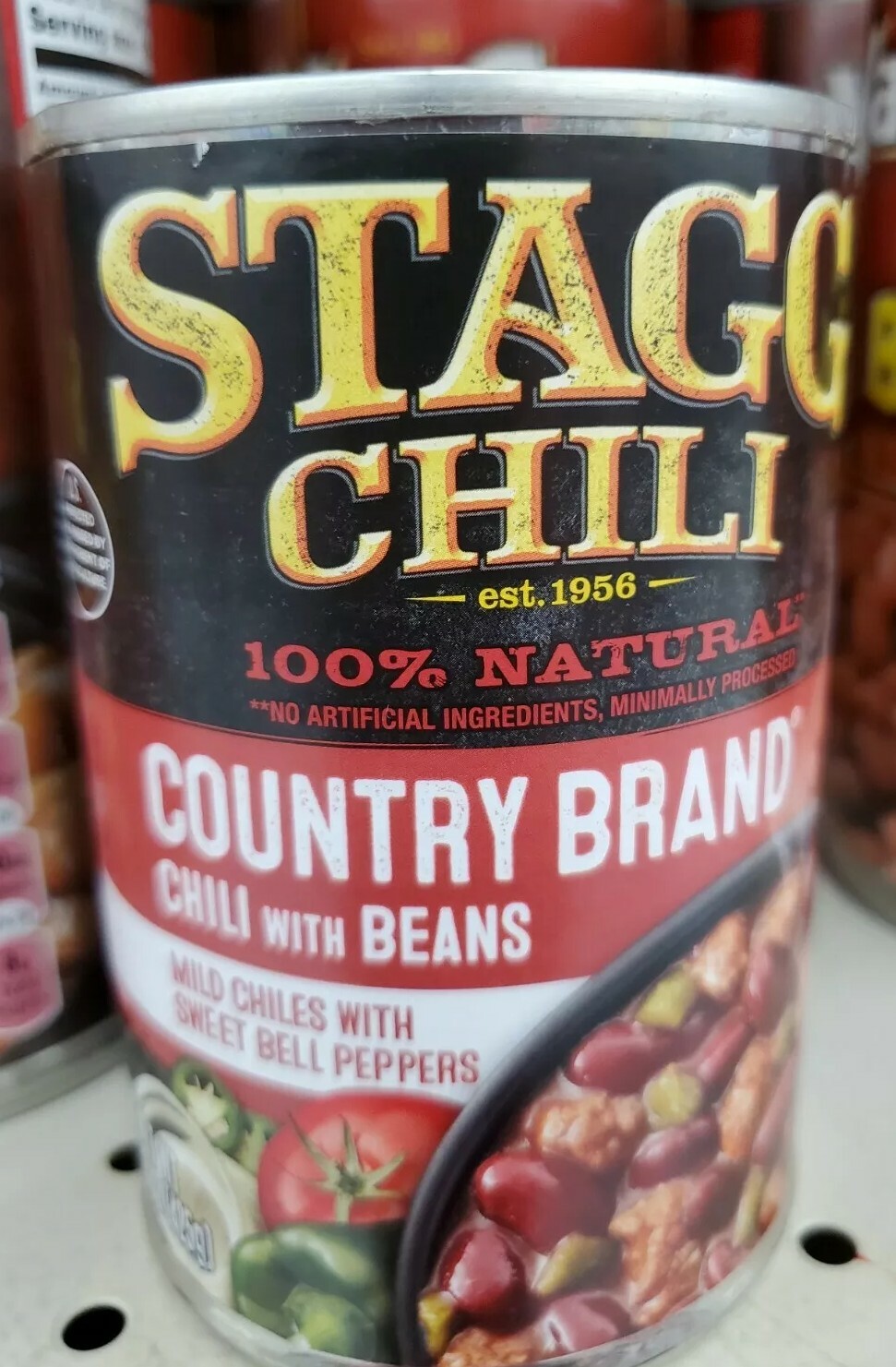 10 Stagg Chili 100 Natural Country Brand Mild chili with Beans, 15 oz