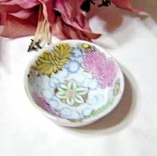 Occupied Japan China Blue Scenes Hand Painted Open Salt Cellar ca 1945-52